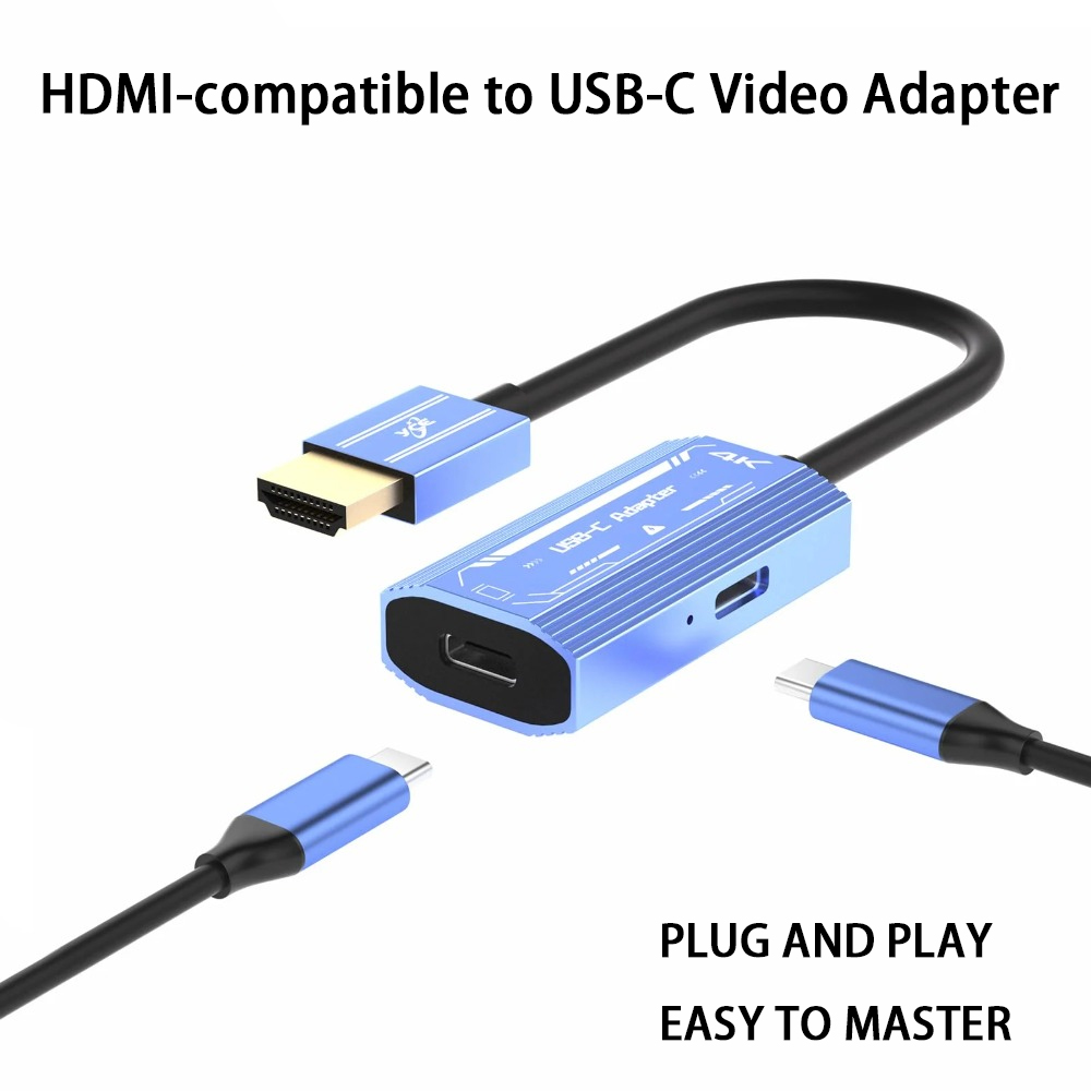Home Cinema Usb - HDMI対応USB-Cビデオアダプター 4K@60Hz HD信号入力コンバーター PC・ノートパソコン用 Xreal Air、Rokid