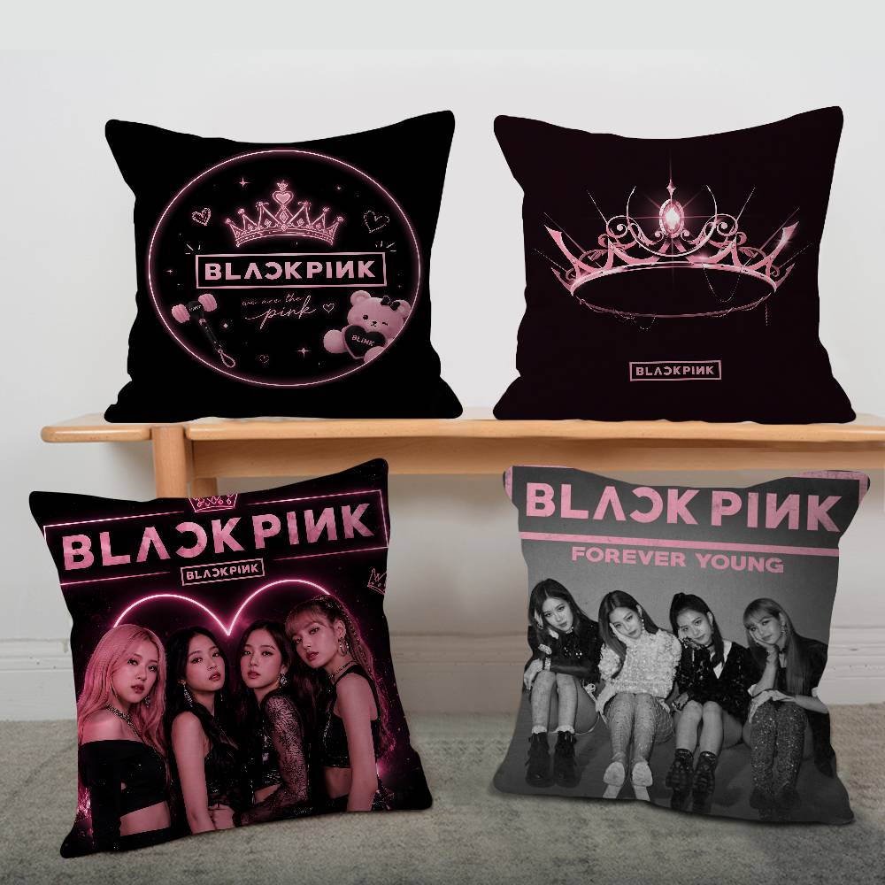 Recliner Sofa Cover - B-Black Kpop P-Pinks ガールズピロー クッションカバー 枕カバー