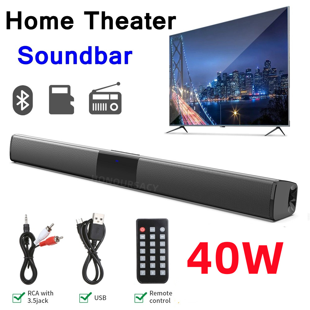 Home Cinema Wireless Speakers - ポータブルBluetooth互換スピーカー,サウンドバー,ワイヤレス列,ホームシアターシステム,TV, PC,rca,合成,40W