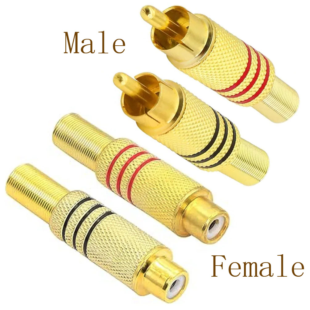 Audio Home Cinema - 4 個 RCA プラグ金メッキはんだタイプオスメスオーディオビデオコネクタホームシアタースピーカーアンプシステム AV 端子用