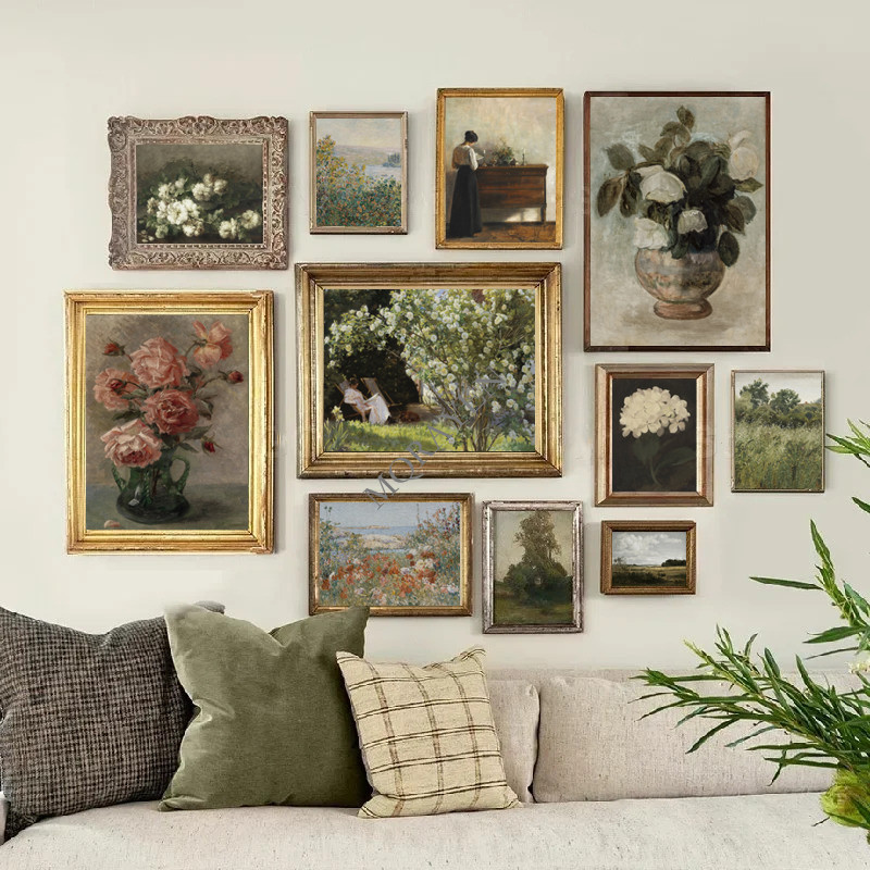 田舎の自然風景ウォールアートビクトリア朝の女性読書ポスターキ - Home Cinema Wall Art のレビューと価格