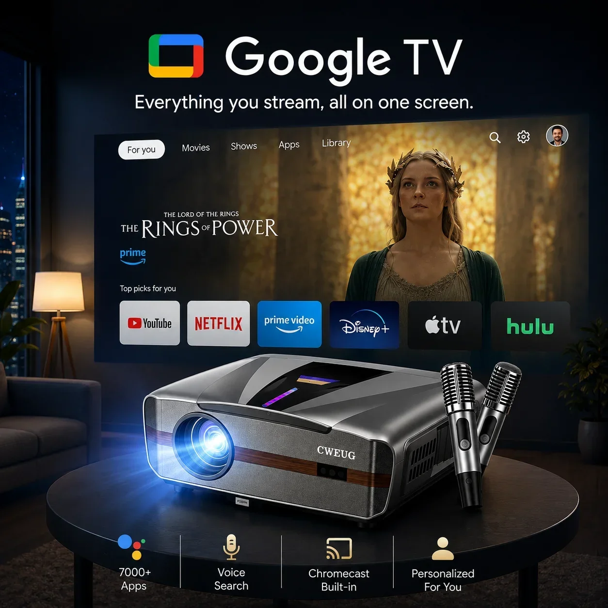 新型E9 4K UHD 4200ANSIプロジェクター。スマ - Home Cinema Karaoke Projector のレビューと価格