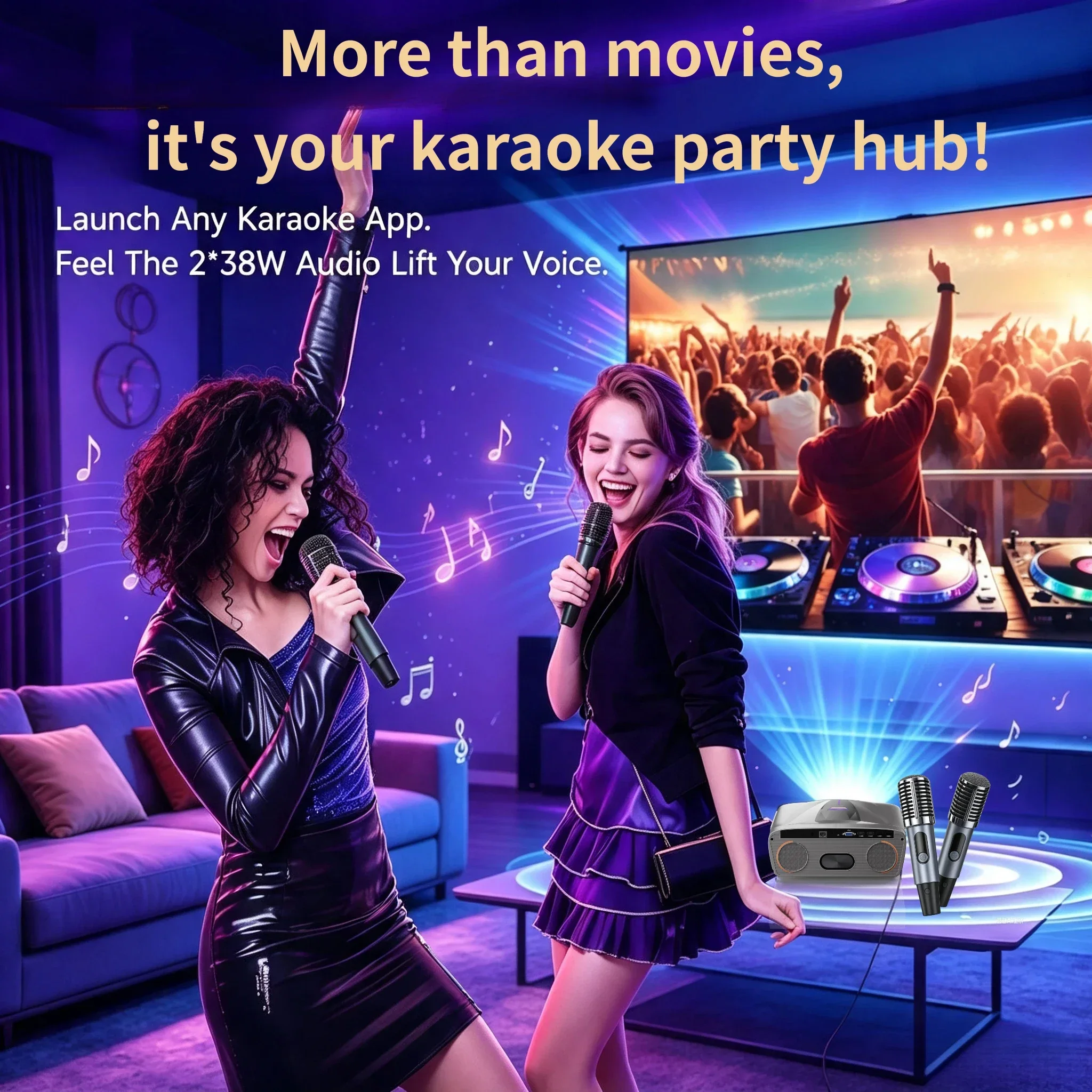 新型E9 4K UHD 4200ANSIプロジェクター。スマ - Home Cinema Karaoke Projector のレビューと価格