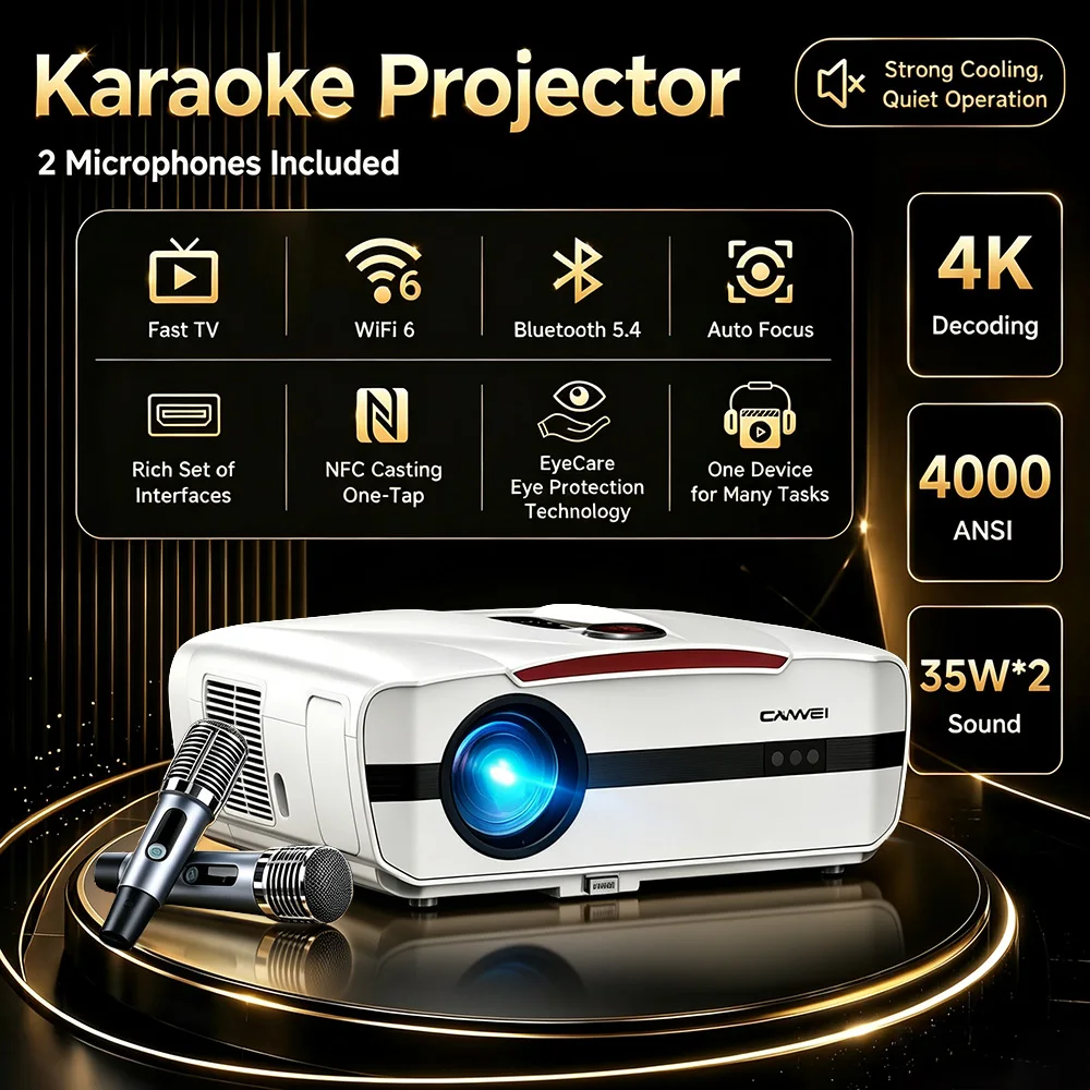 4Kプロジェクター 4000ANSI カラオケホームシアター - Home Cinema Karaoke Projector のレビューと価格