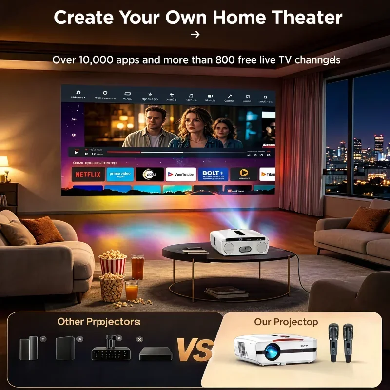 4Kプロジェクター 4000ANSI カラオケホームシアター - Home Cinema Karaoke Projector のレビューと価格