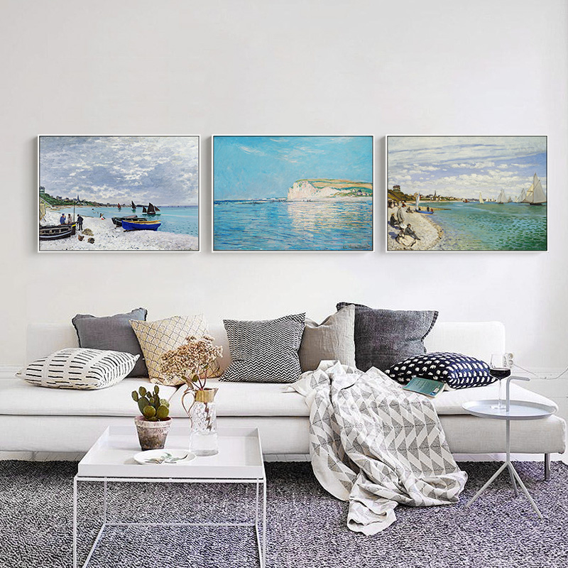 有名なモネポスターキャンバス絵画現代抽象風景壁アート北欧プリ - Home Cinema Wall Art のレビューと価格