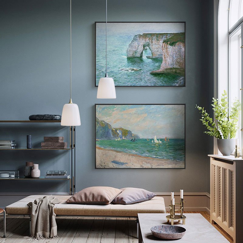 有名なモネポスターキャンバス絵画現代抽象風景壁アート北欧プリ - Home Cinema Wall Art のレビューと価格