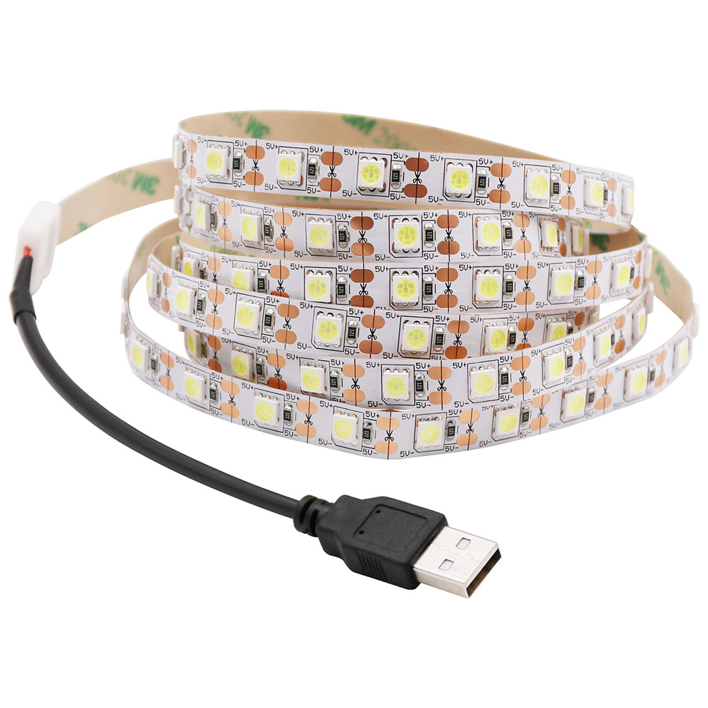 5V USB LED ストリップ 5050 コールドホワイト - Ambient Light Strip Tv のレビューと価格