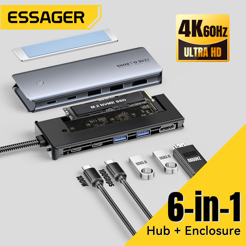 Essager USB C ハブ M.2 SSD ハードディ - Home Cinema Usb のレビューと価格