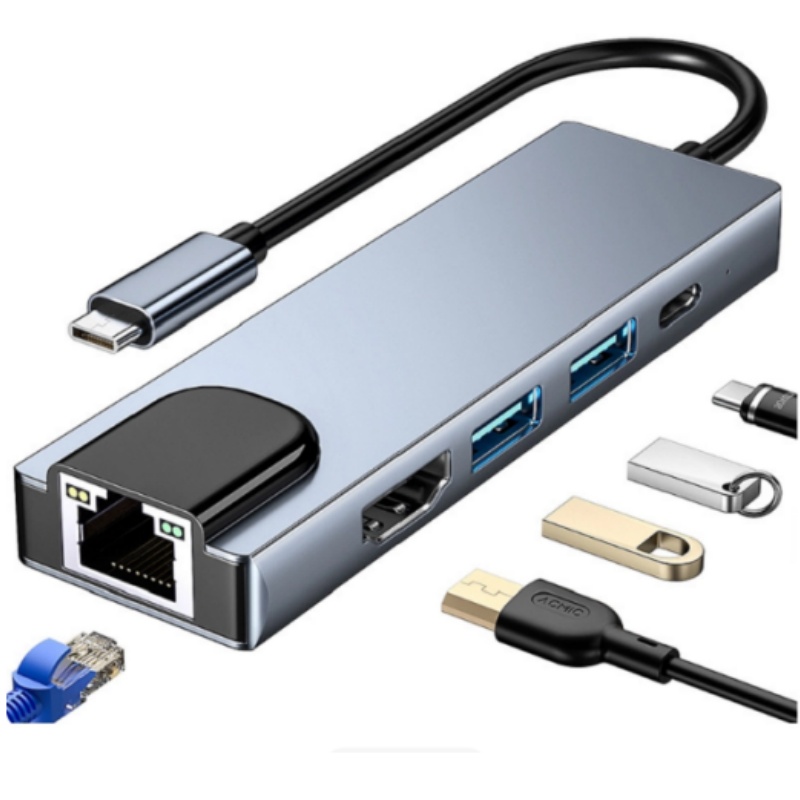 Type-C 5-in-1 多機能ラップトップアダプタードッ - Home Cinema Usb のレビューと価格