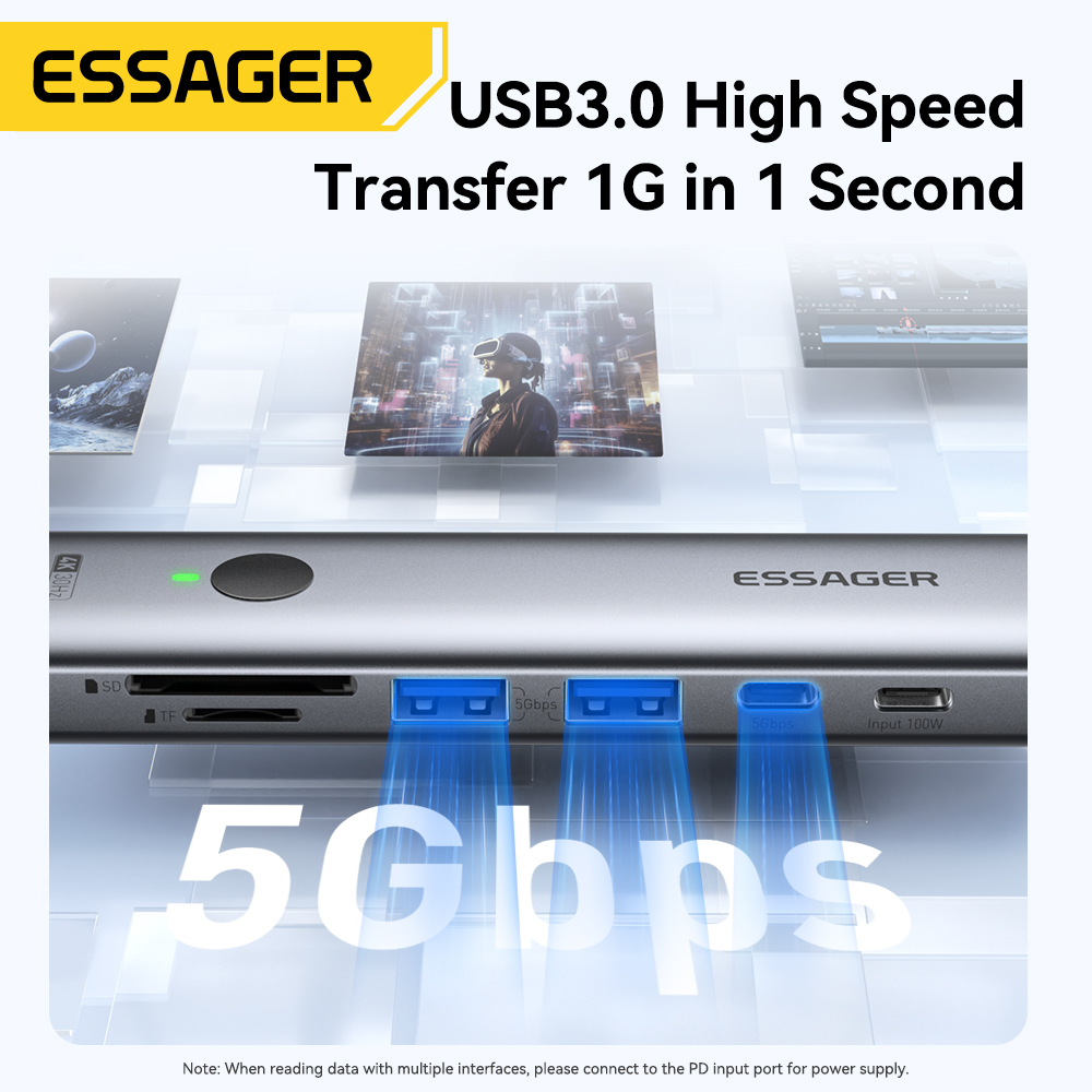 Essager-USB Type-Cハブ,Macbookラッ - Home Cinema Usb のレビューと価格